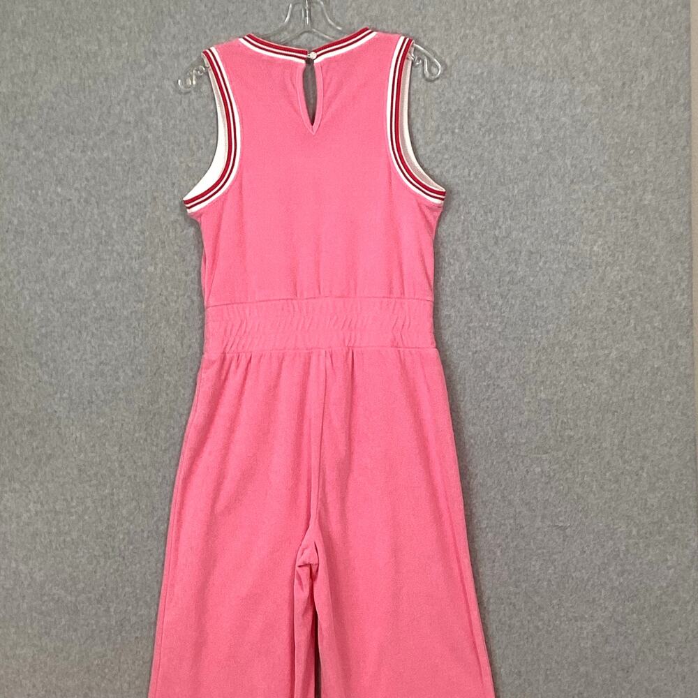 Juicy By Juicy Couture Y2K Crop Wide Leg Terry Cloth Jumpsuit Size M V Neck Pink - Picture 8 of 16